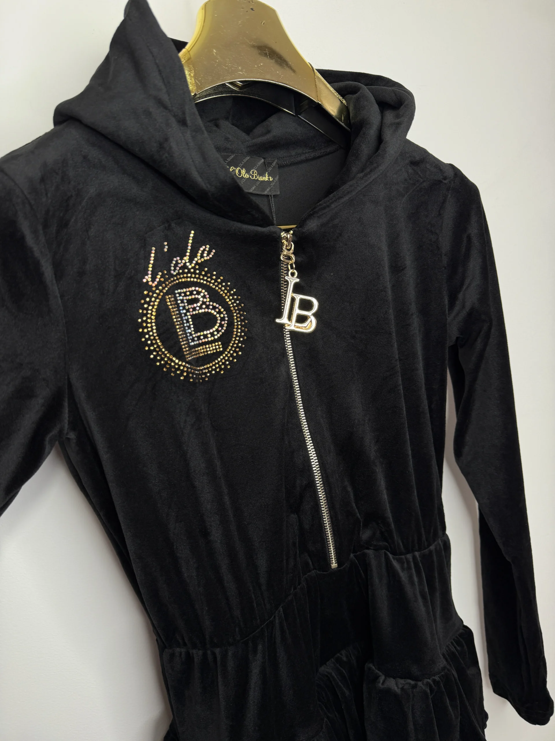 Sukienka Lola Bianka welurowa czarna - obrazek 4