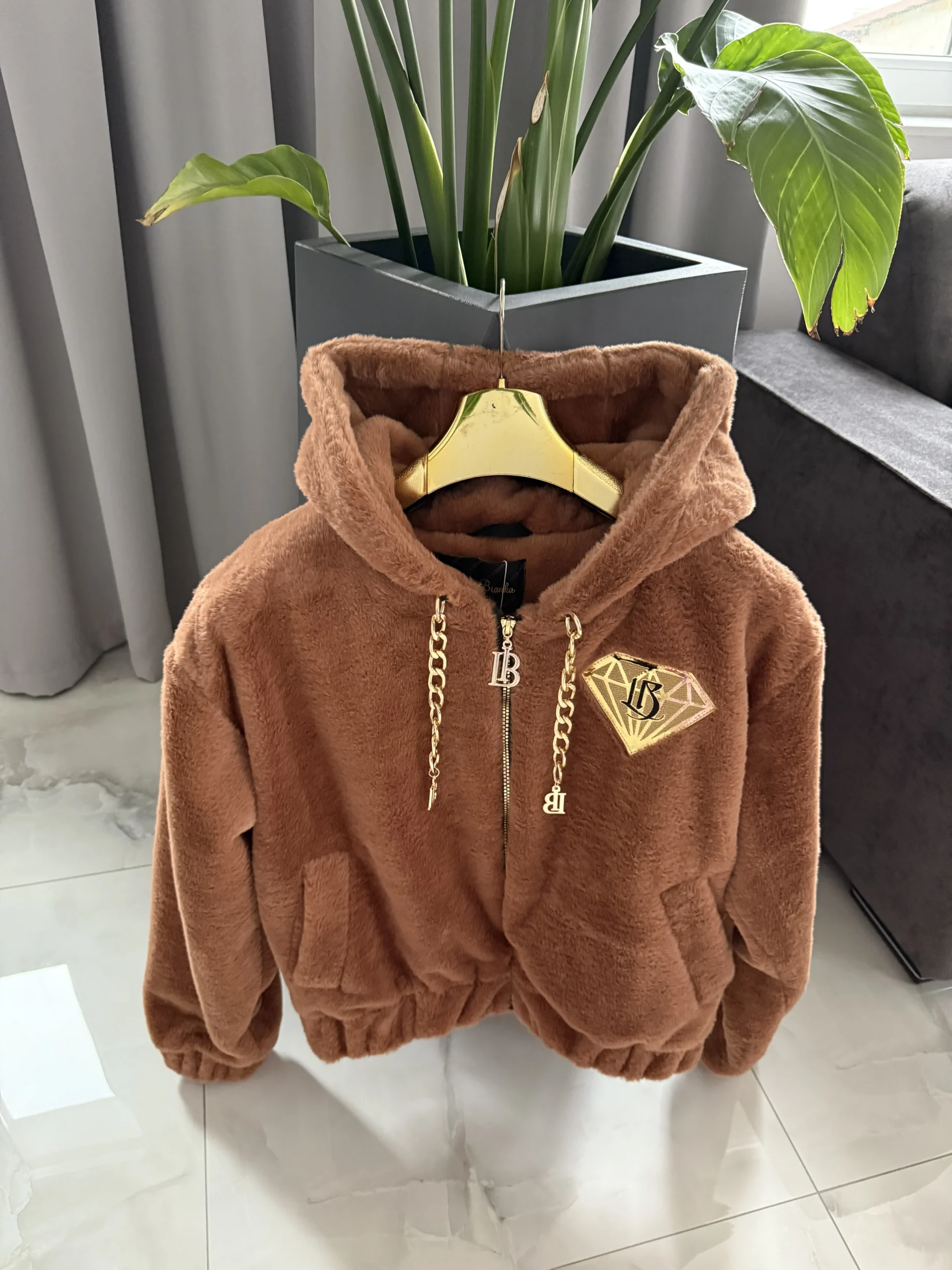 Kurtka Lola Bianka bomberka brązowa - obrazek 3