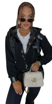 kurtka lola bianka bomberka czarna