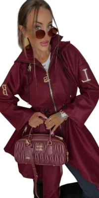 płaszcz damski bordowy płaszcz lola bianka