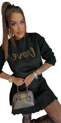 komplet dzianinowy lola bianka czarny