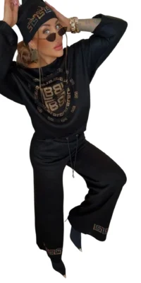 komplet dzianinowy czarny lola bianka