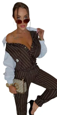 komplet lola bianka brązowy garnitur elegancki