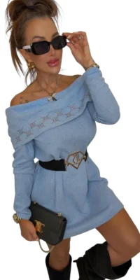 sukienka dzianinowa lola bianka sweterkowa