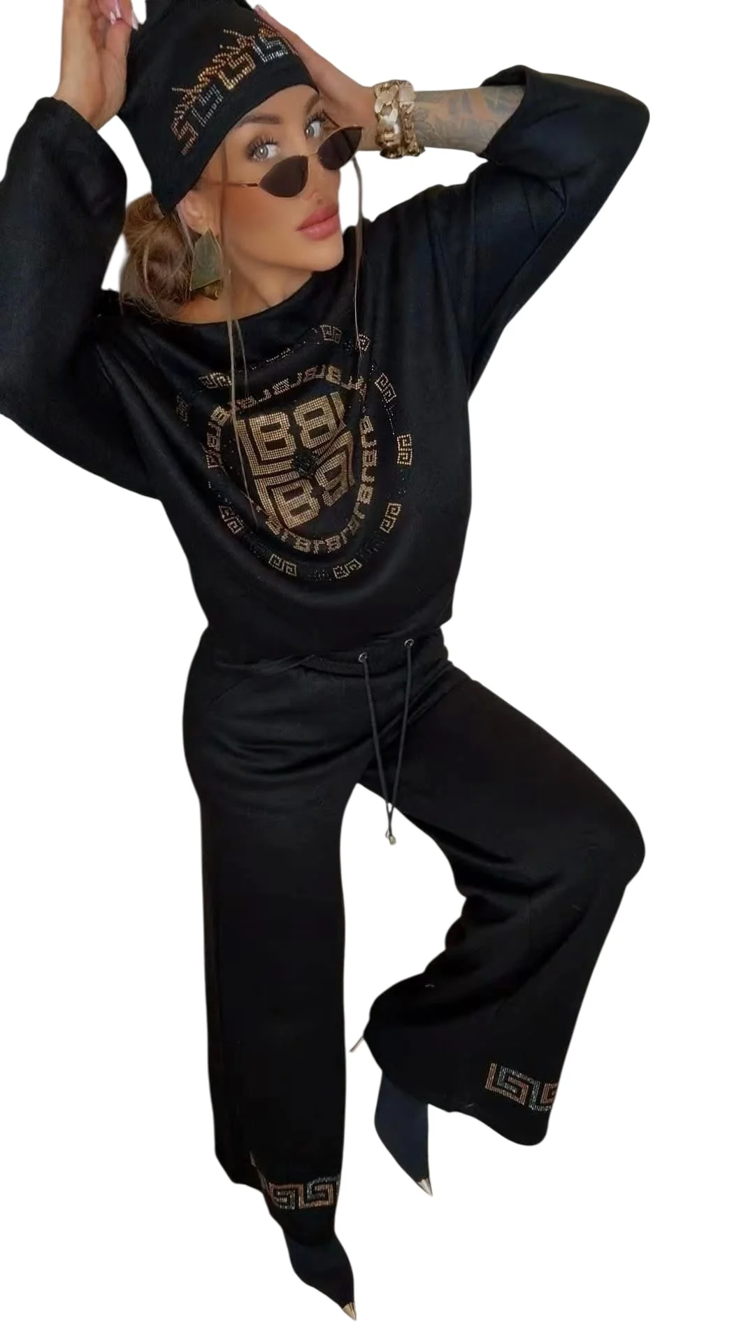 komplet dzianinowy czarny lola bianka