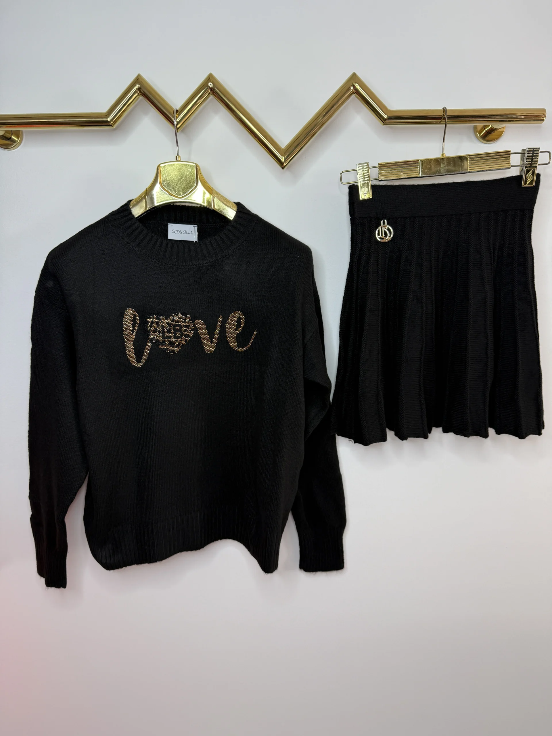 Komplet Lola Bianka czarny dzianinowy - obrazek 4