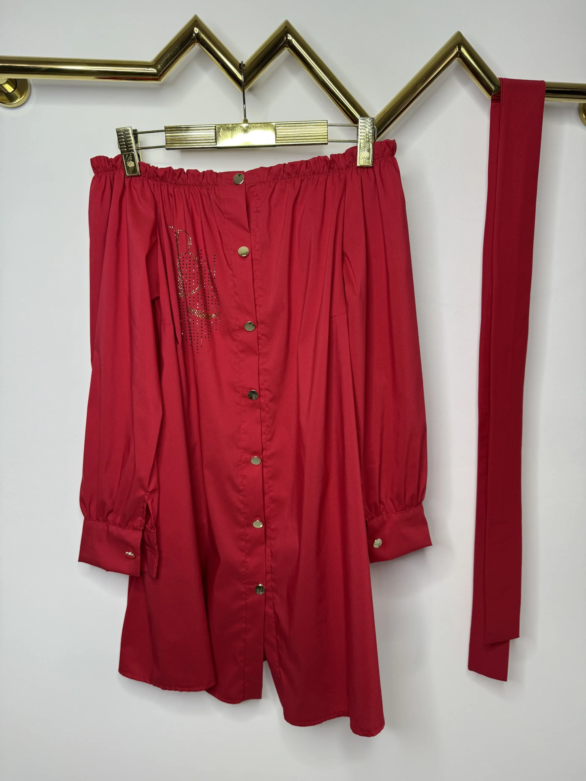 Sukienka Lola Bianka czerwona koszulowa SALE - obrazek 8