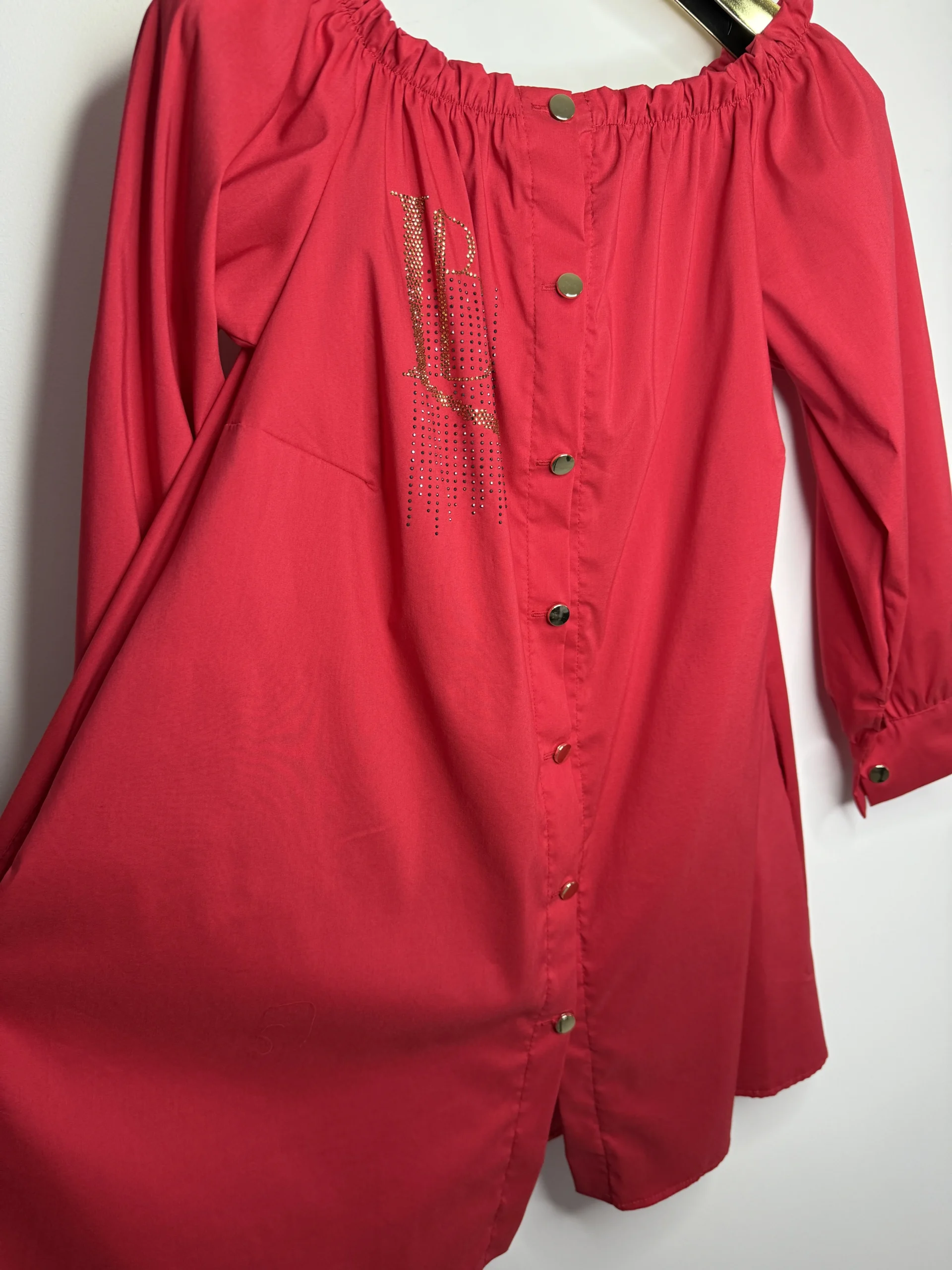 Sukienka Lola Bianka czerwona koszulowa SALE - obrazek 11