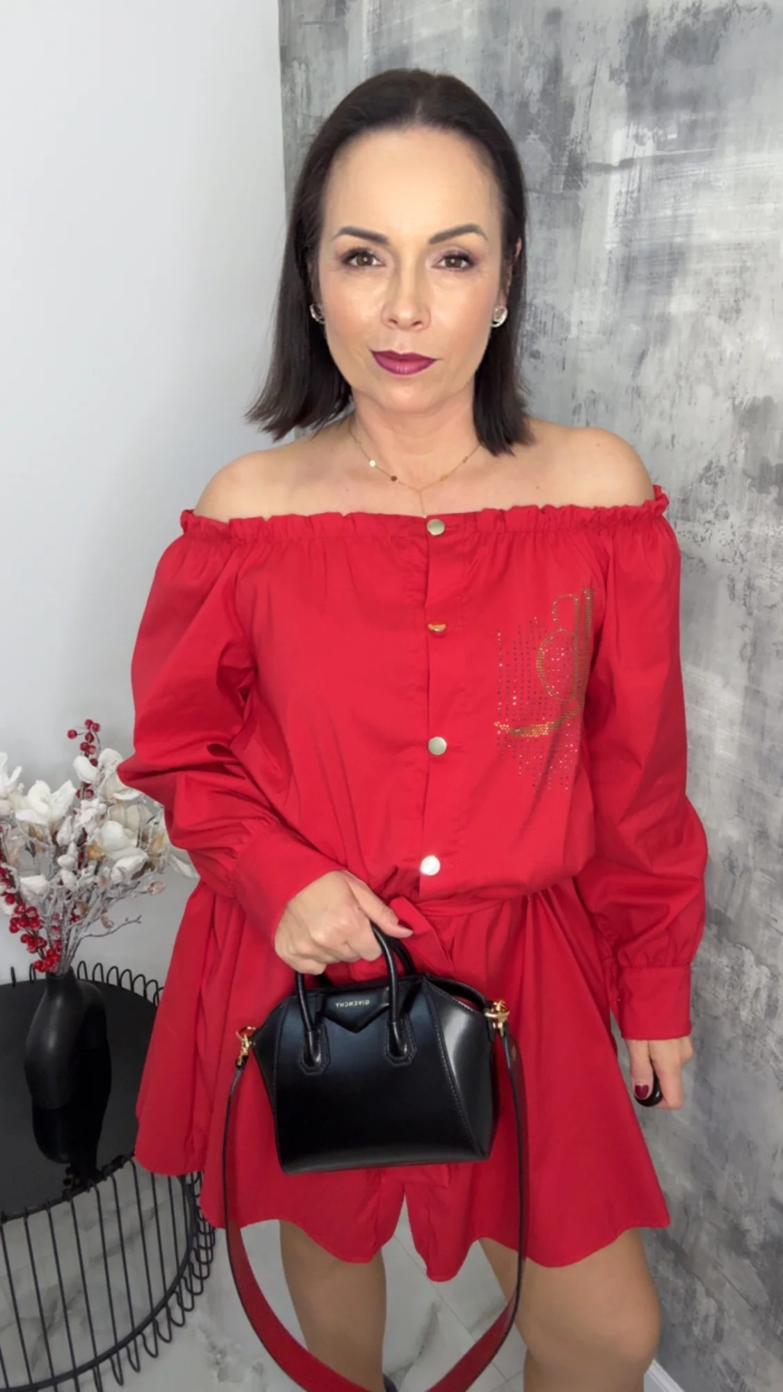 Sukienka Lola Bianka czerwona koszulowa SALE - obrazek 5