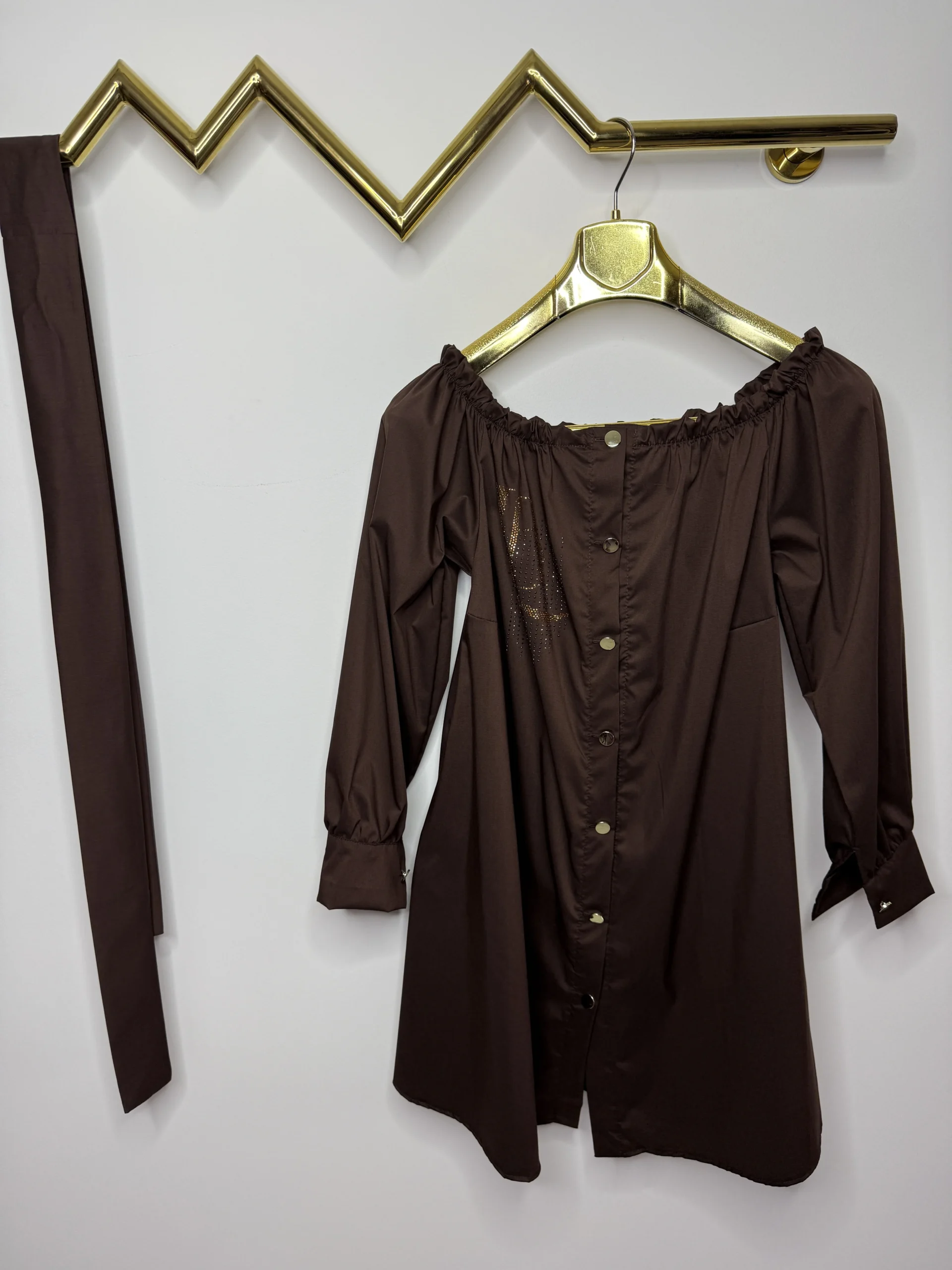 Sukienka Lola Bianka brązowa koszulowa SALE - obrazek 6