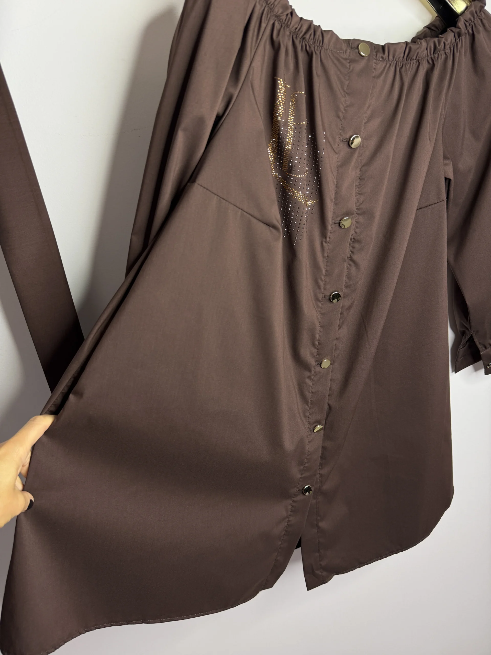 Sukienka Lola Bianka brązowa koszulowa SALE - obrazek 9