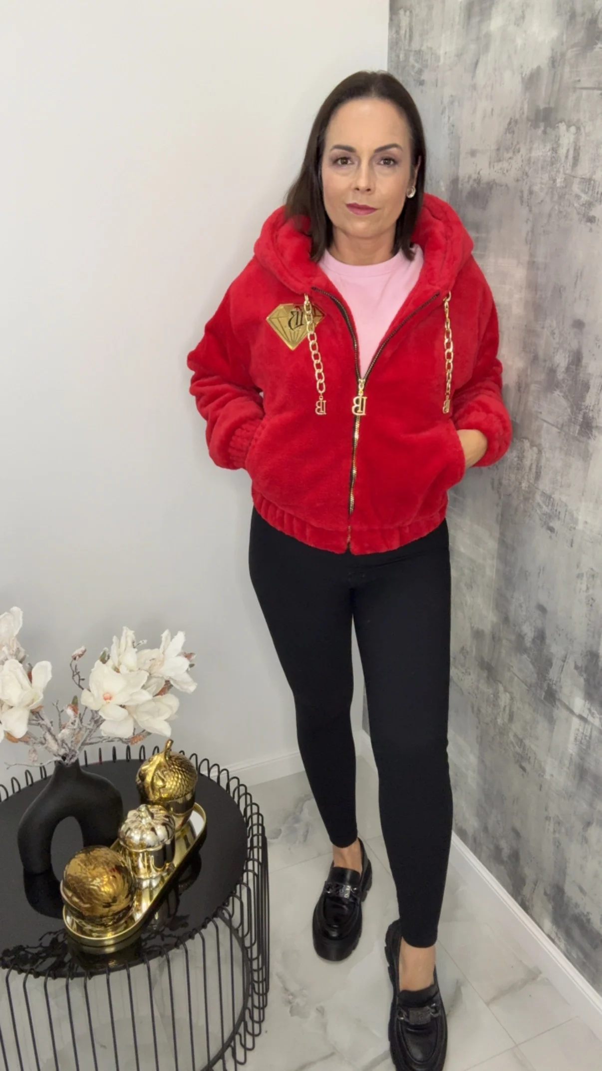 Kurtka Lola Bianka bomberka czerwona - obrazek 8