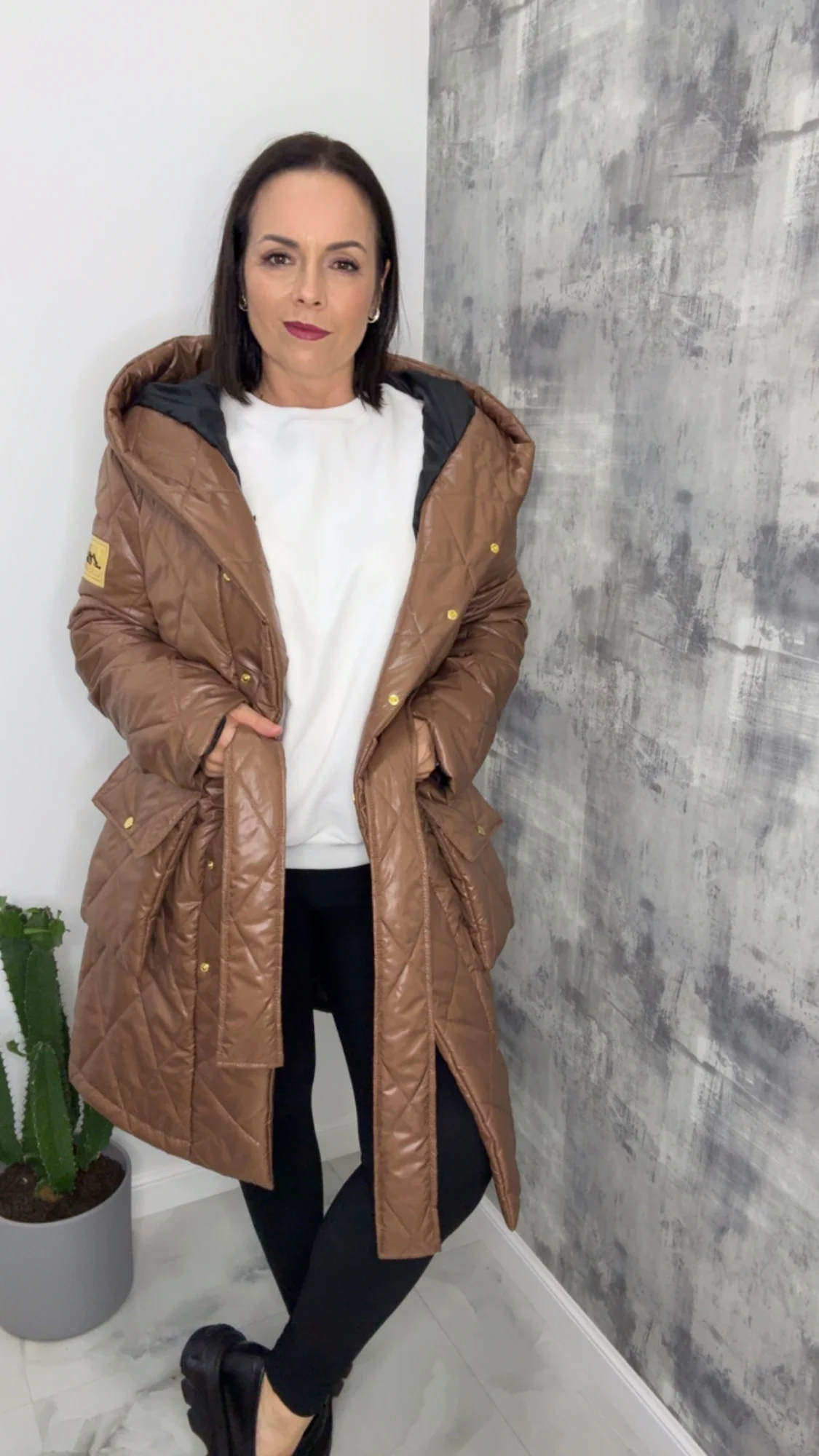 Kurtka Lola Bianka jesienno wiosenna camel - obrazek 3