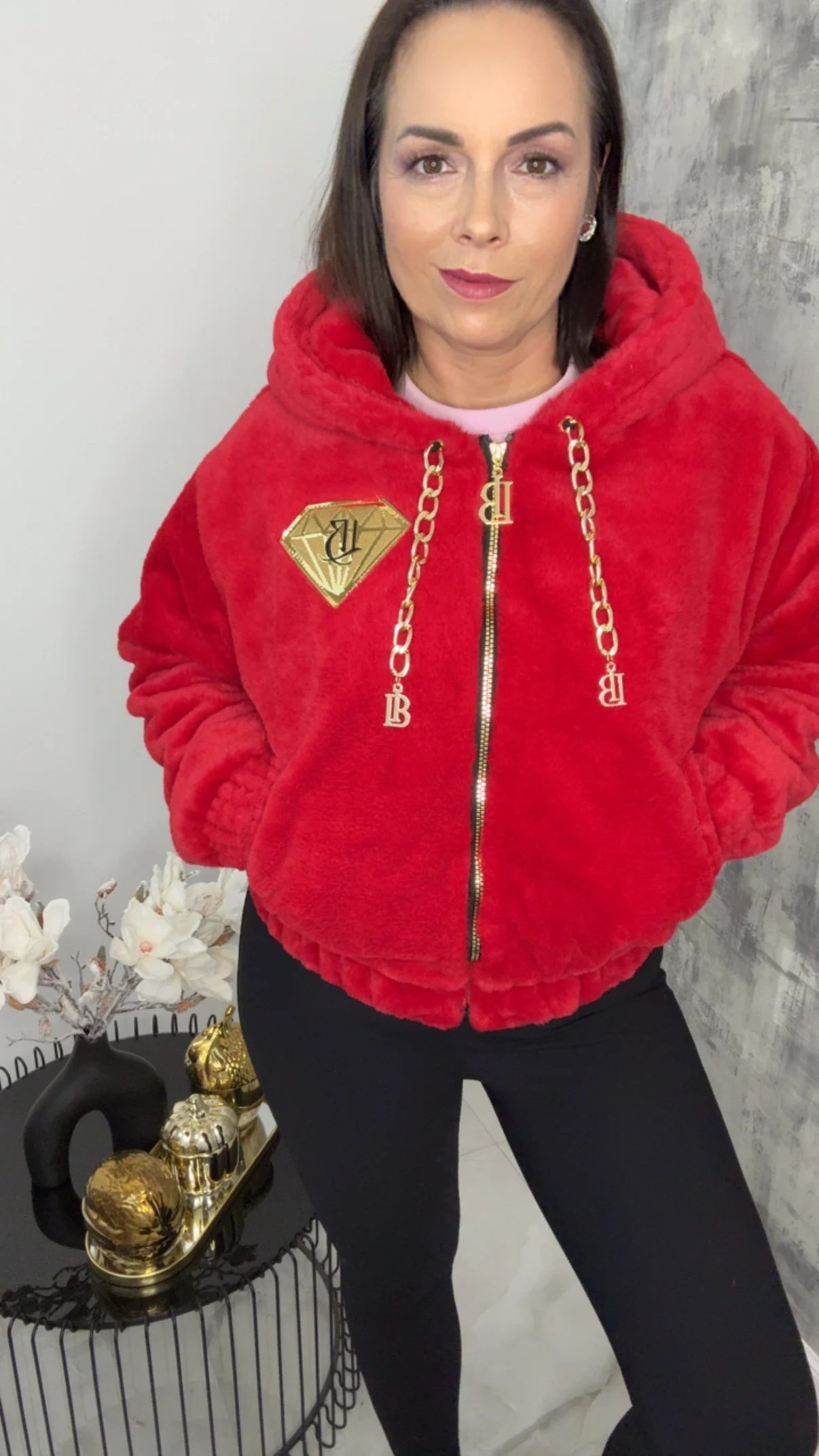 Kurtka Lola Bianka bomberka czerwona - obrazek 6