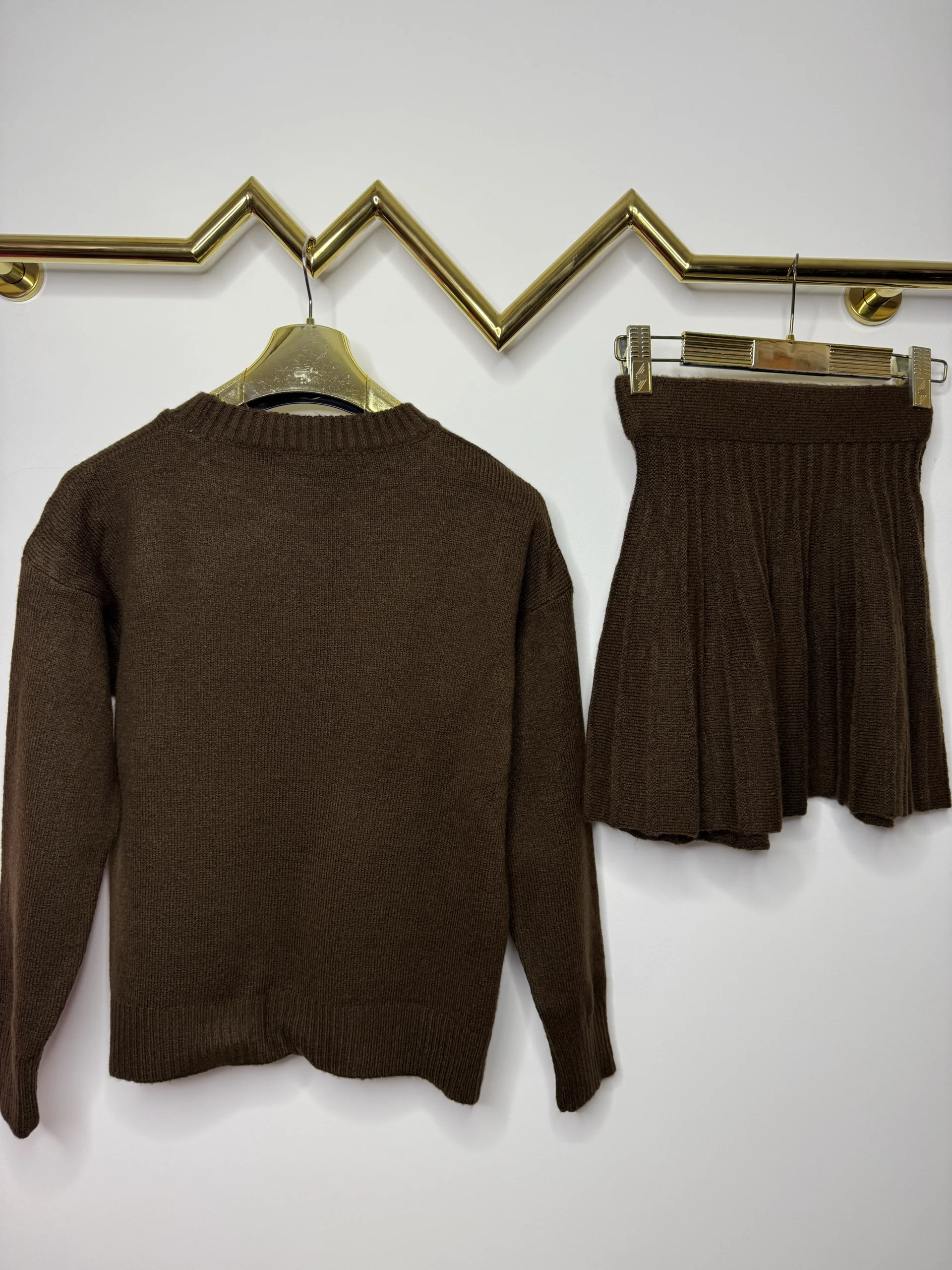 Komplet Lola Bianka dzianinowy brązowy - obrazek 6