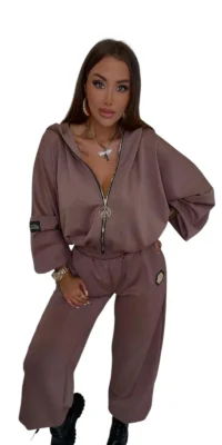 dres lola bianka brązowy komplet