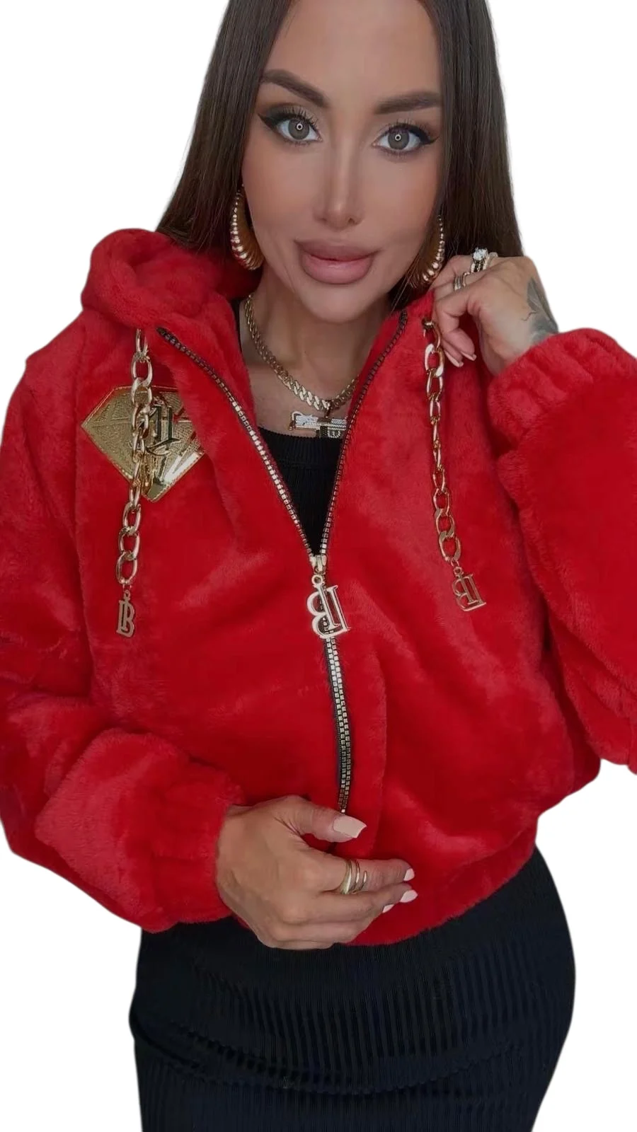 futerko czerwone lola bianka kurtka bomberka