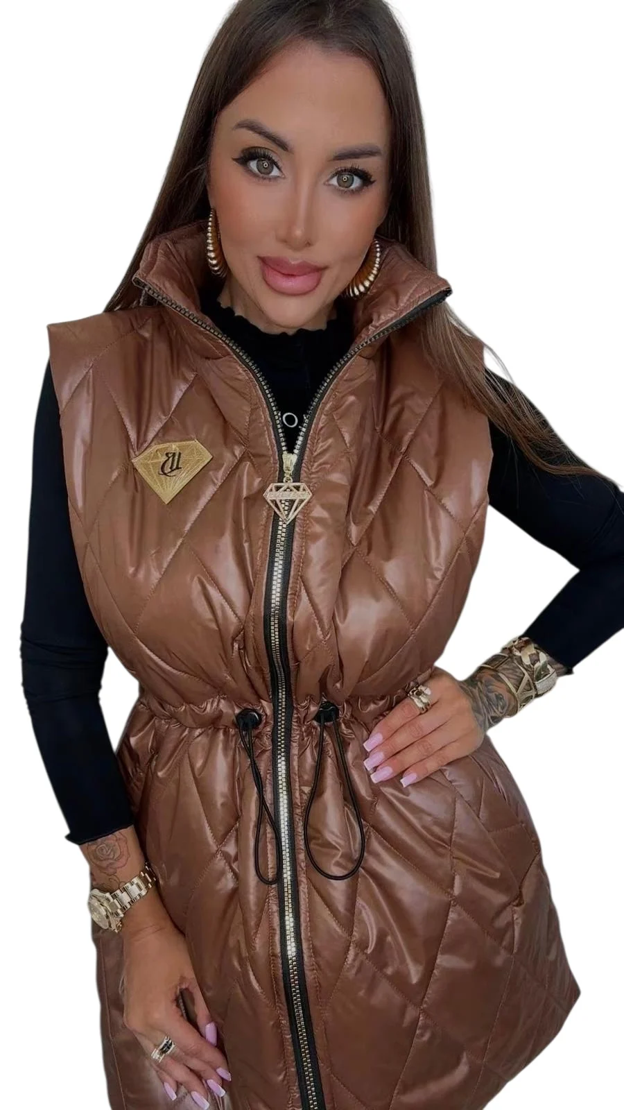 kamizelka lola bianka bezrękawnik brązowy