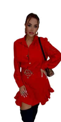 sukienka czerwona koronkowa lola bianka