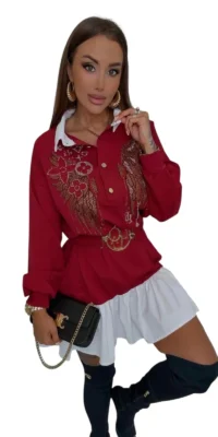 sukienka koszulowa bordowa lola bianka