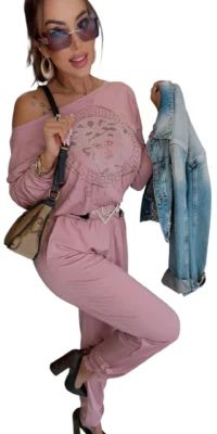 kombinezon lola bianka elegancki różowy kombinez damski długi