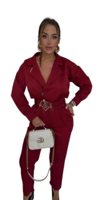 kombinezon bordowy lola bianka elegancki