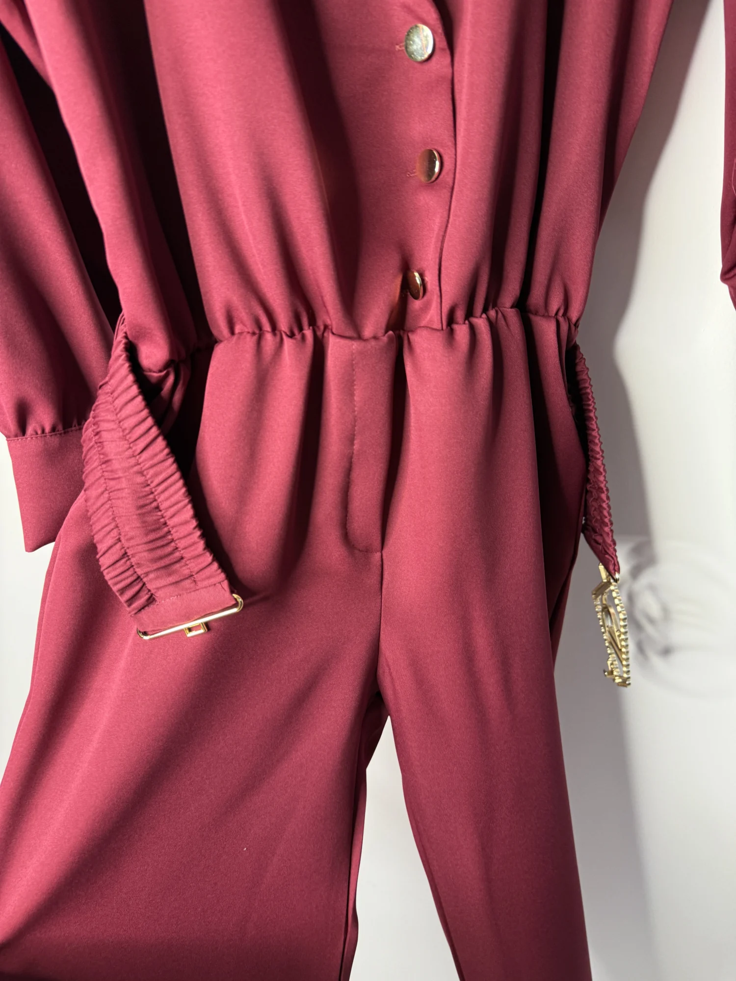 Kombinezon Lola Bianka bordowy elegancki - obrazek 6