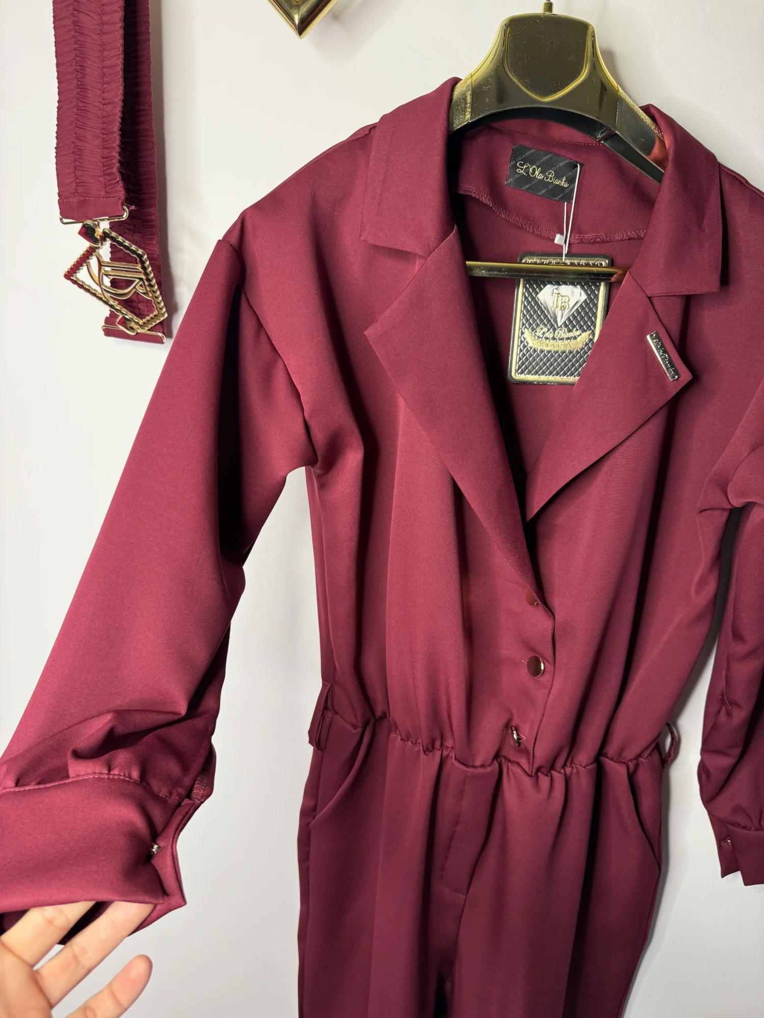 Kombinezon Lola Bianka bordowy elegancki - obrazek 7