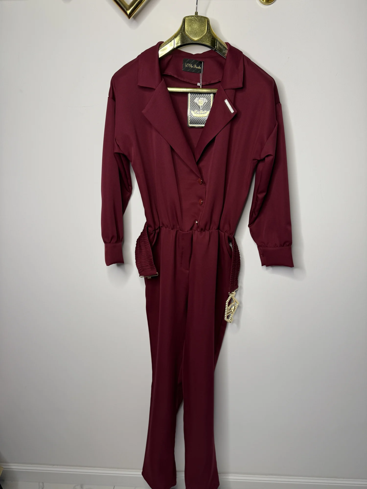 Kombinezon Lola Bianka bordowy elegancki - obrazek 8