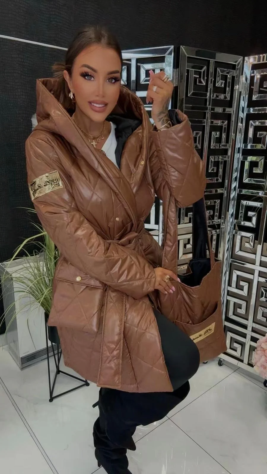 Kurtka Lola Bianka jesienno wiosenna camel - obrazek 10