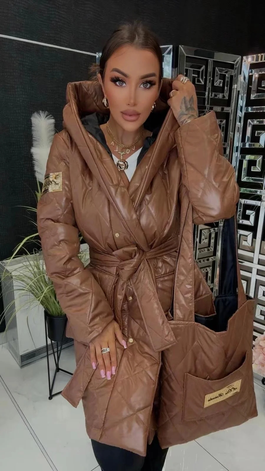 Kurtka Lola Bianka jesienno wiosenna camel - obrazek 2