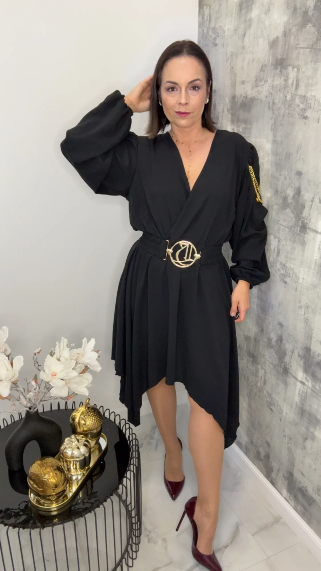 Sukienka Lola Bianka czarna wizytowa - obrazek 3