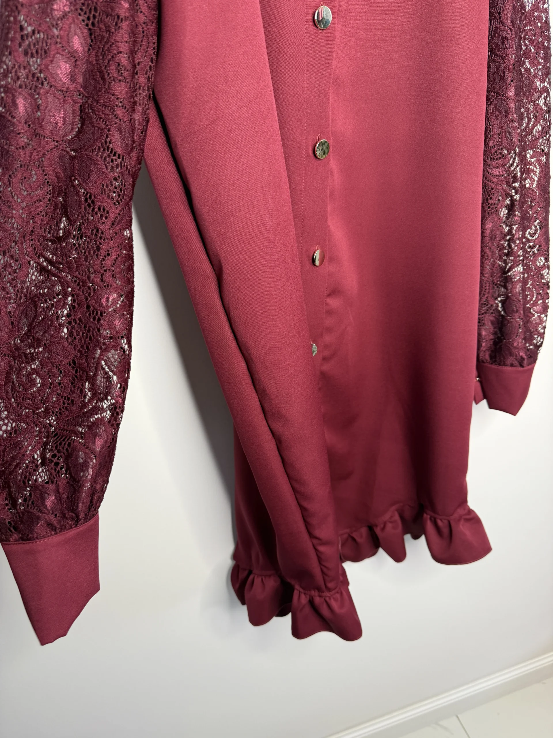 Sukienka Lola Bianka bordowa elegancka - obrazek 9