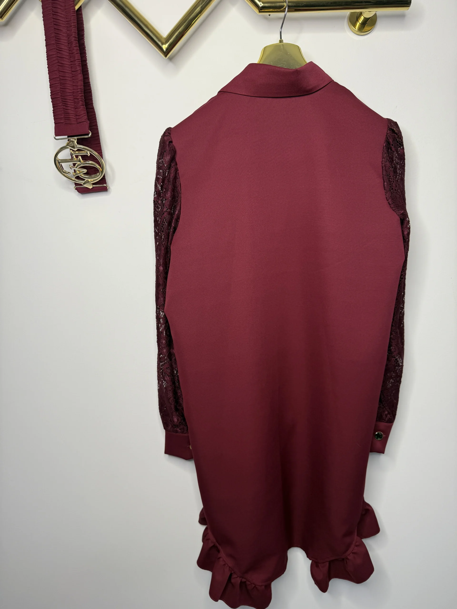 Sukienka Lola Bianka bordowa elegancka - obrazek 10