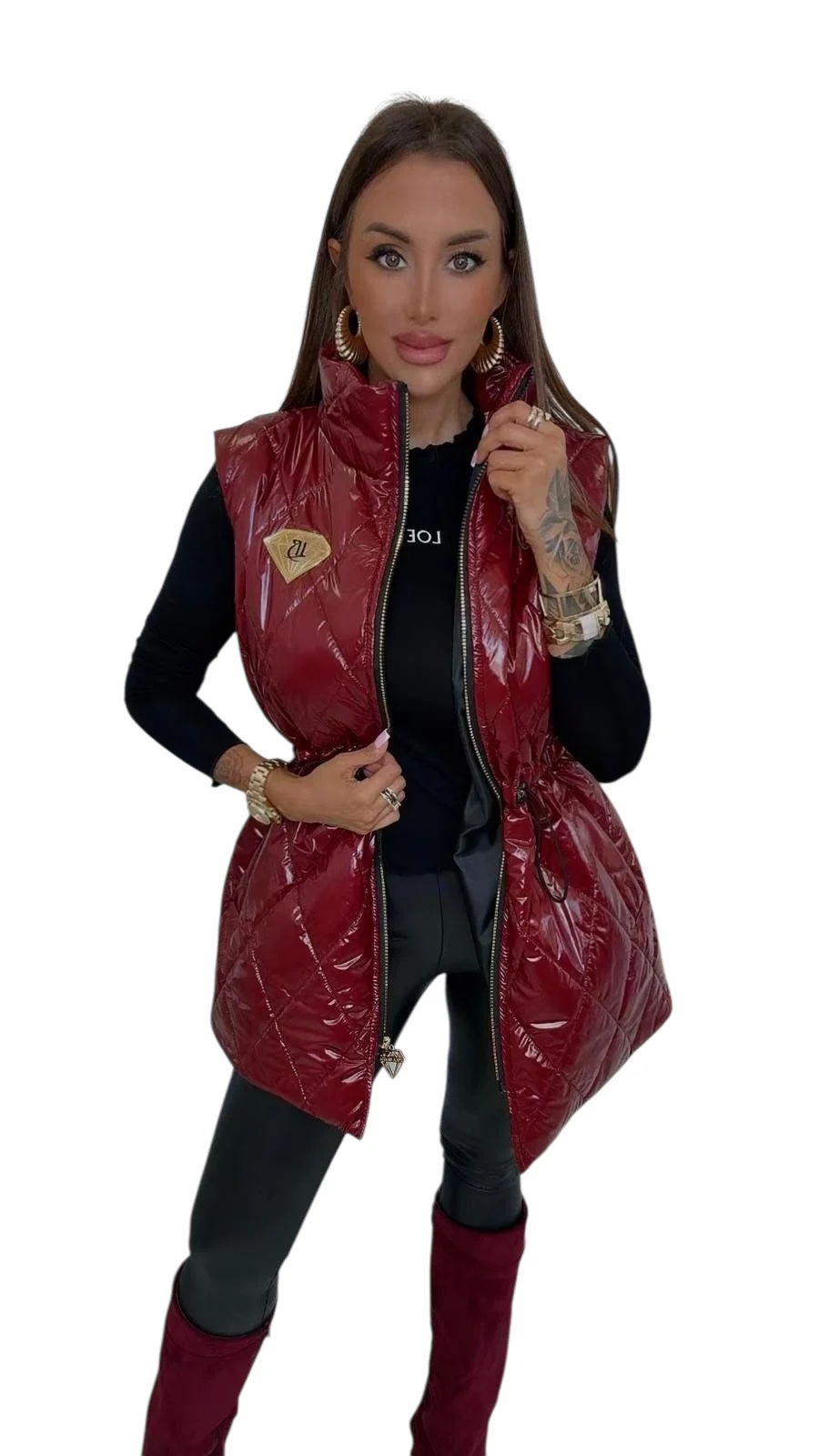 kamizelka bordowa lola bianka bezrękawnik lekki cienki