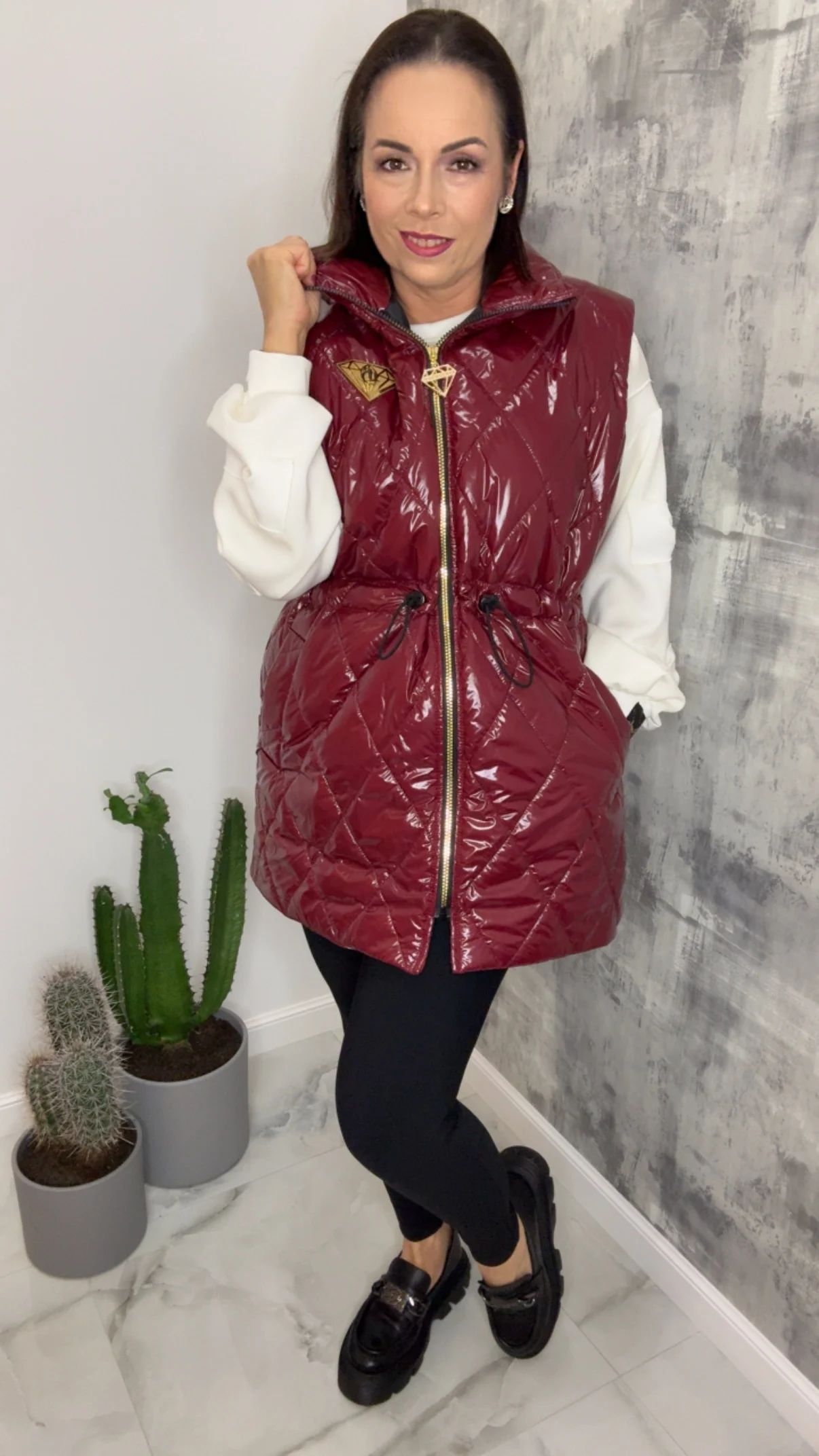 Bezrękawnik Lola Bianka bordowa kamizelka SALE - obrazek 7