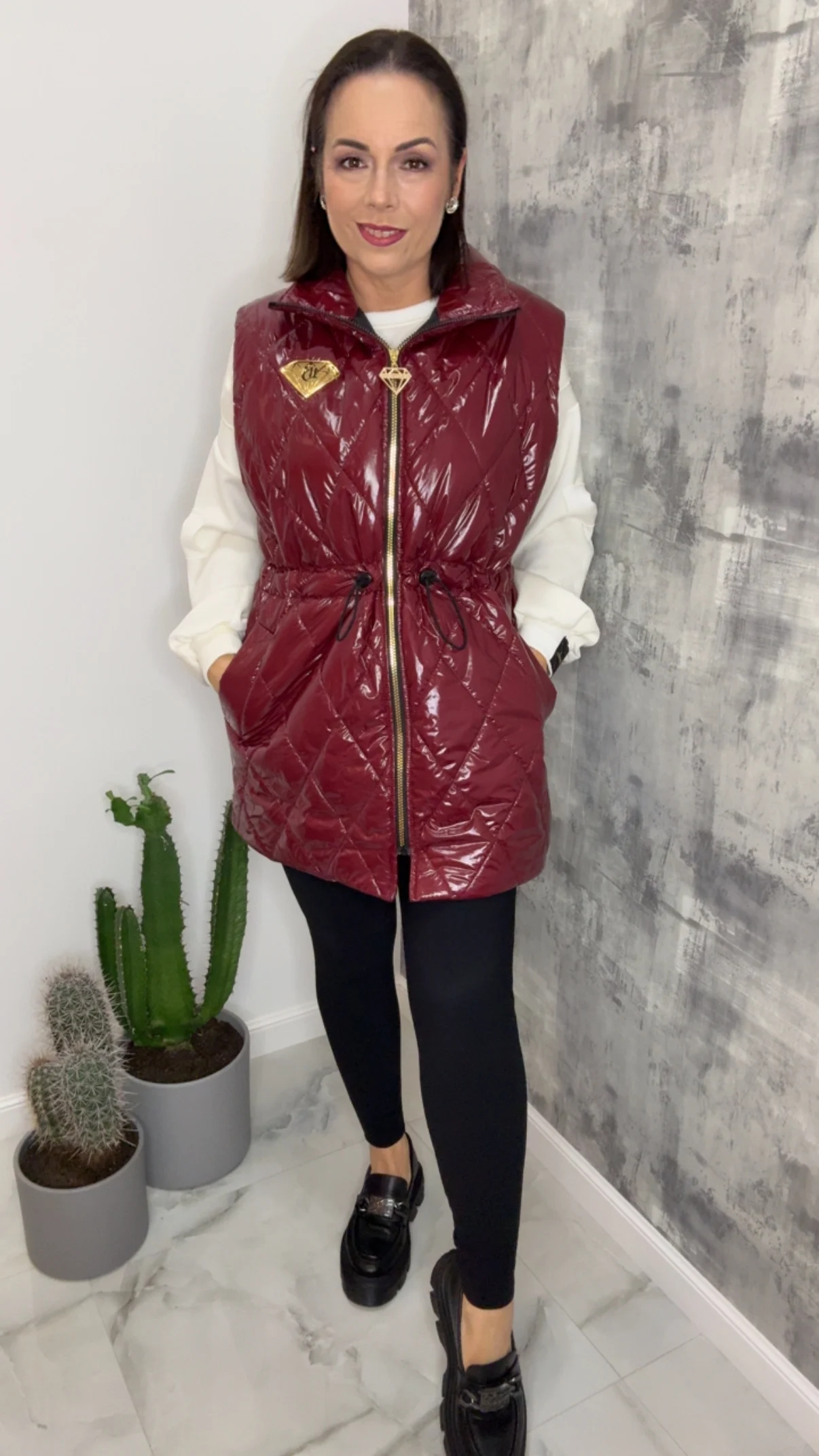 Bezrękawnik Lola Bianka bordowa kamizelka SALE - obrazek 8