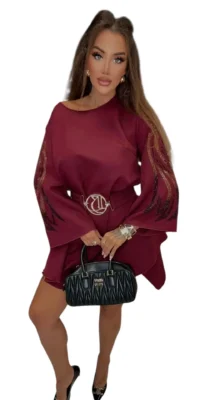 sukienka bordowa elegancka lola bianka