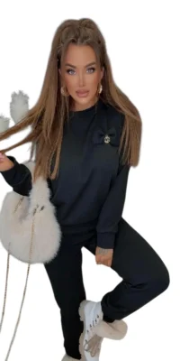 dres czarny lola bianka komplet damski