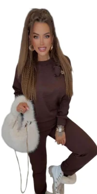 dres czekoladowy lola bianka odzież damska premium