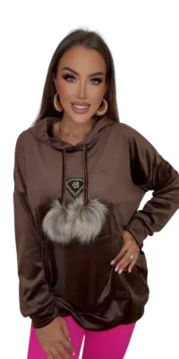 bluza welurowa brązowa lola bianka