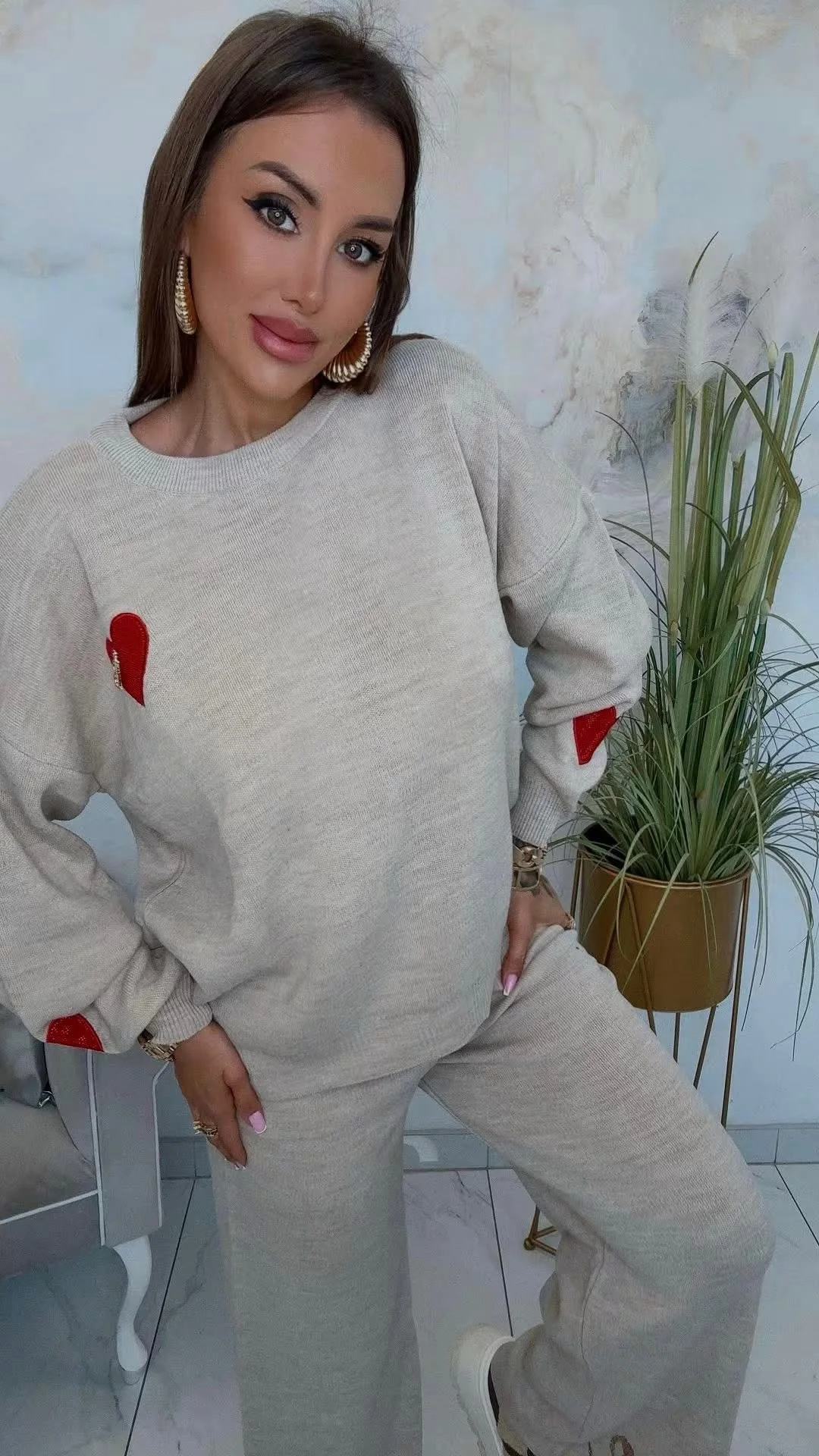 Dres Lola Bianka dzianinowy beżowy SALE - obrazek 2