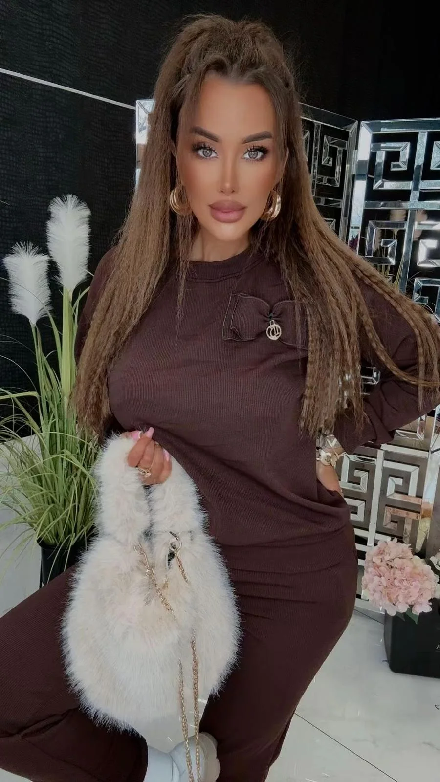 Dres Lola Bianka brązowy komplet ocieplany - obrazek 2