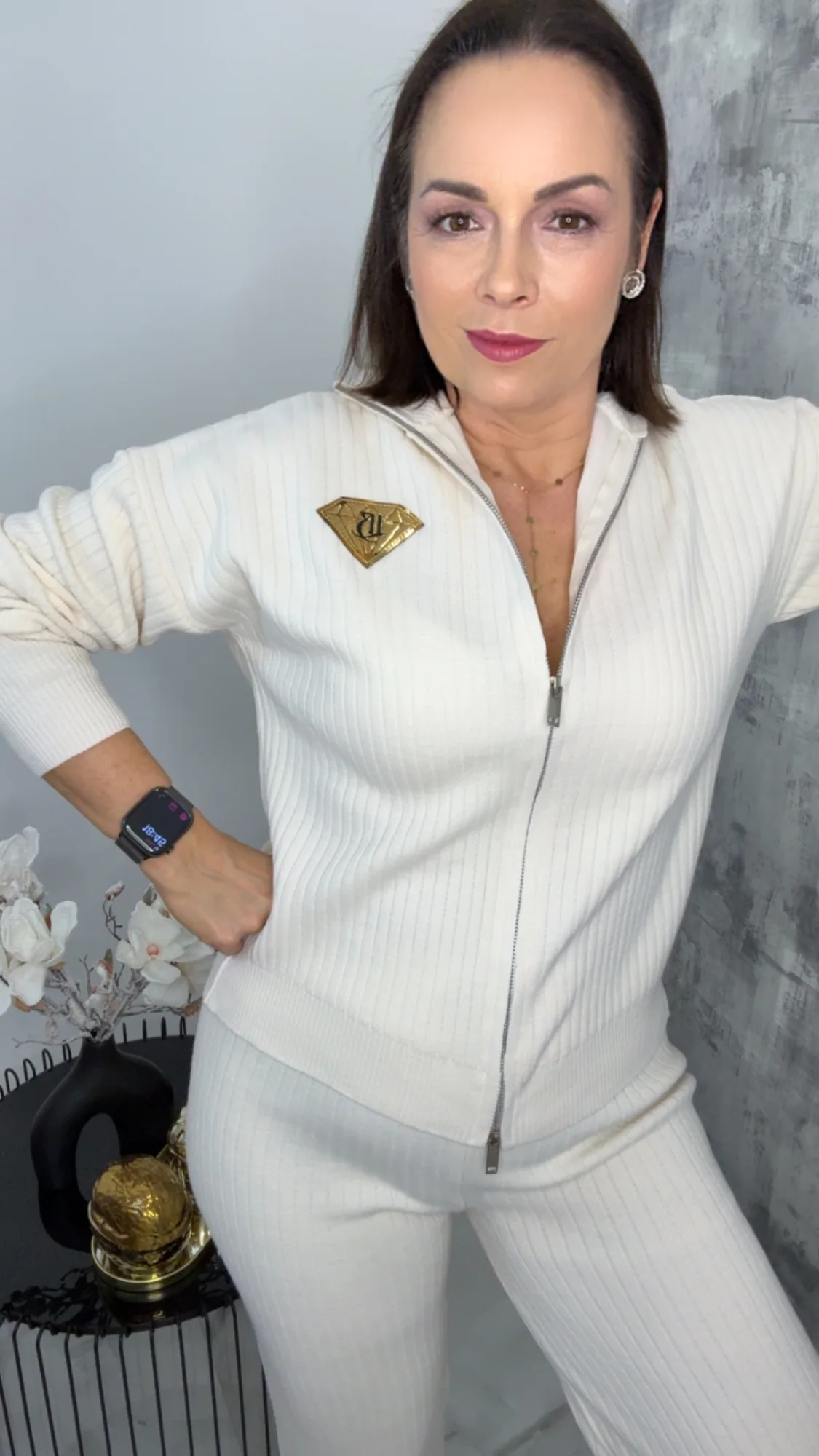 Dres Lola Bianka dzianinowy biały - obrazek 6