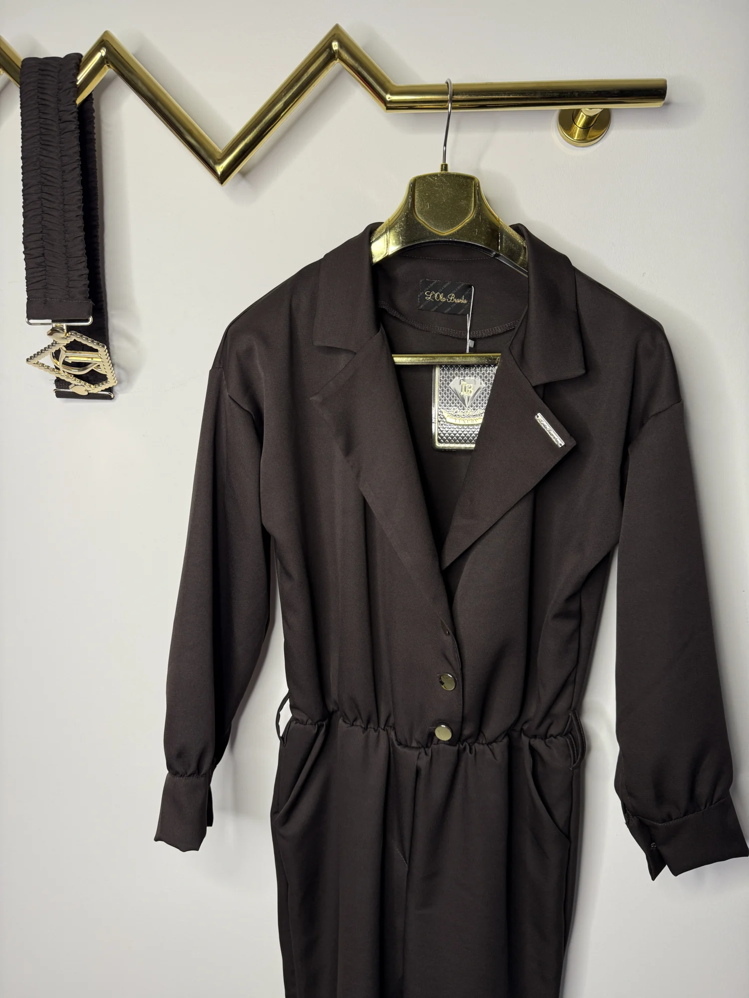 Kombinezon Lola Bianka brązowy elegancki - obrazek 6