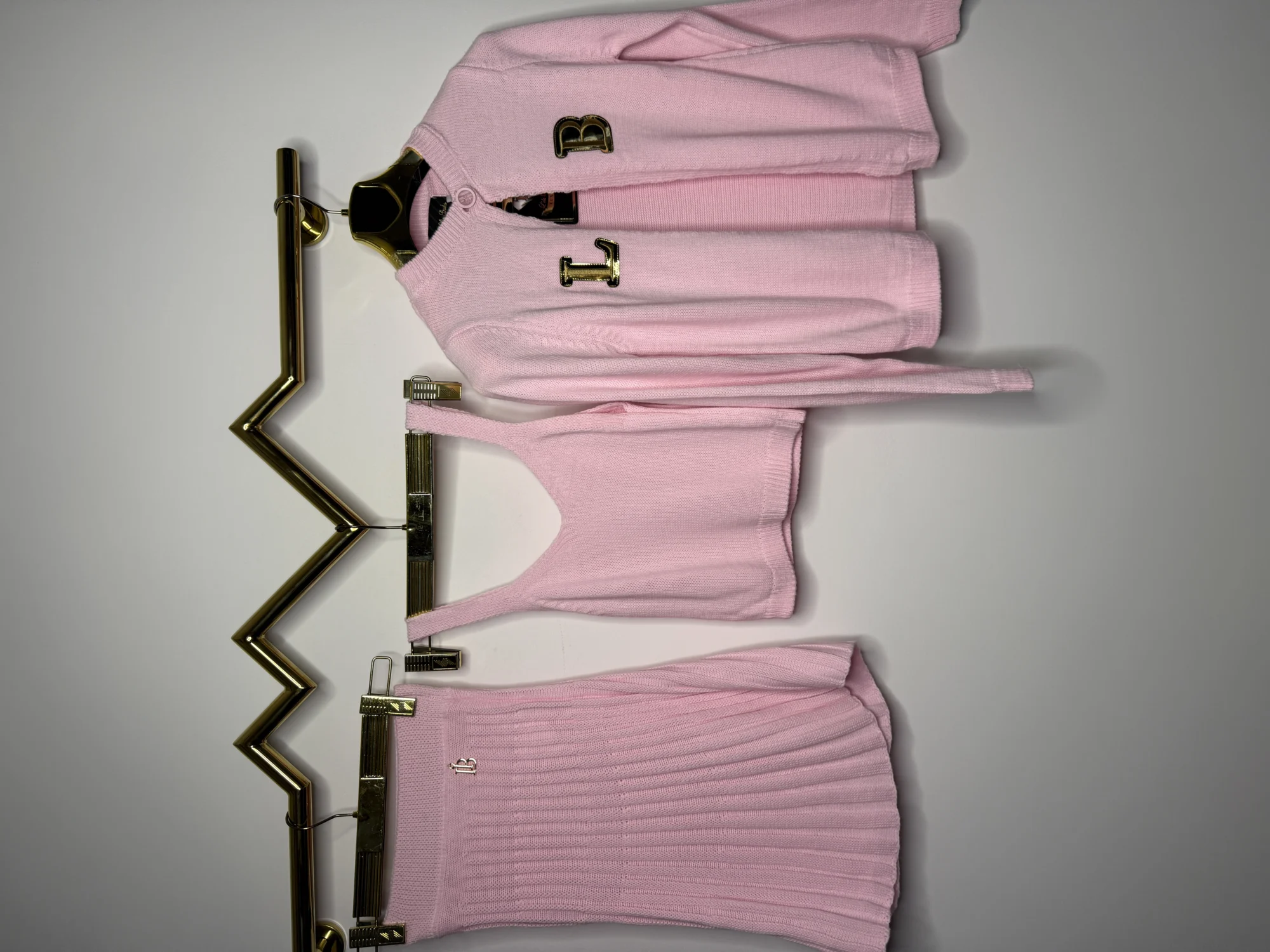 Komplet Lola Bianka różowy dzianinowy - obrazek 7