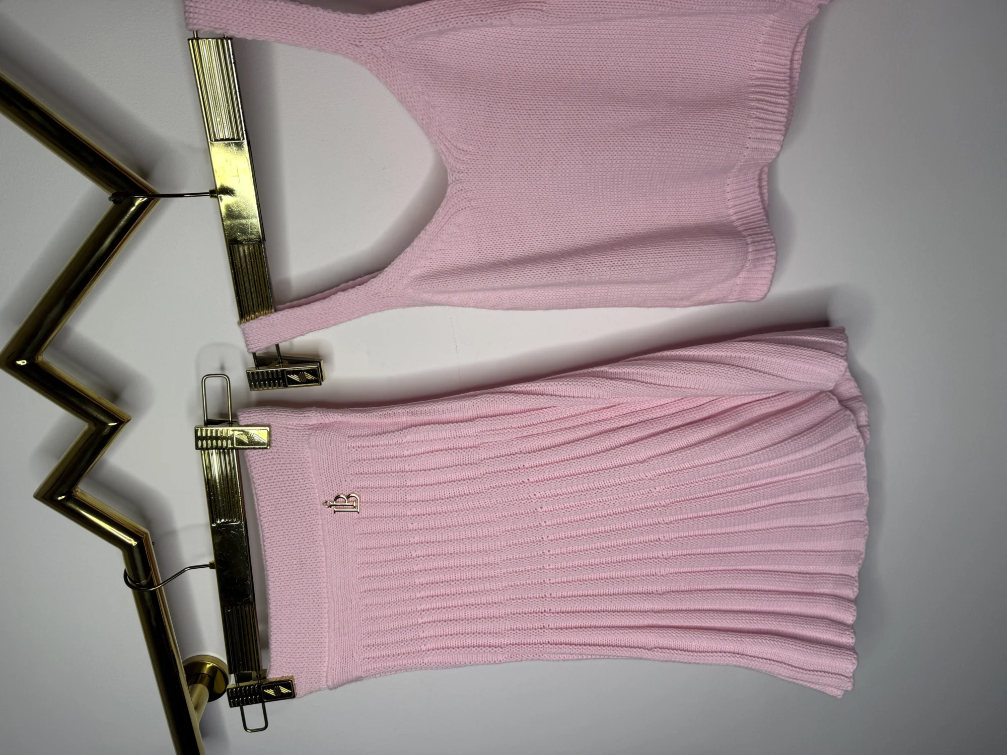 Komplet Lola Bianka różowy dzianinowy - obrazek 8