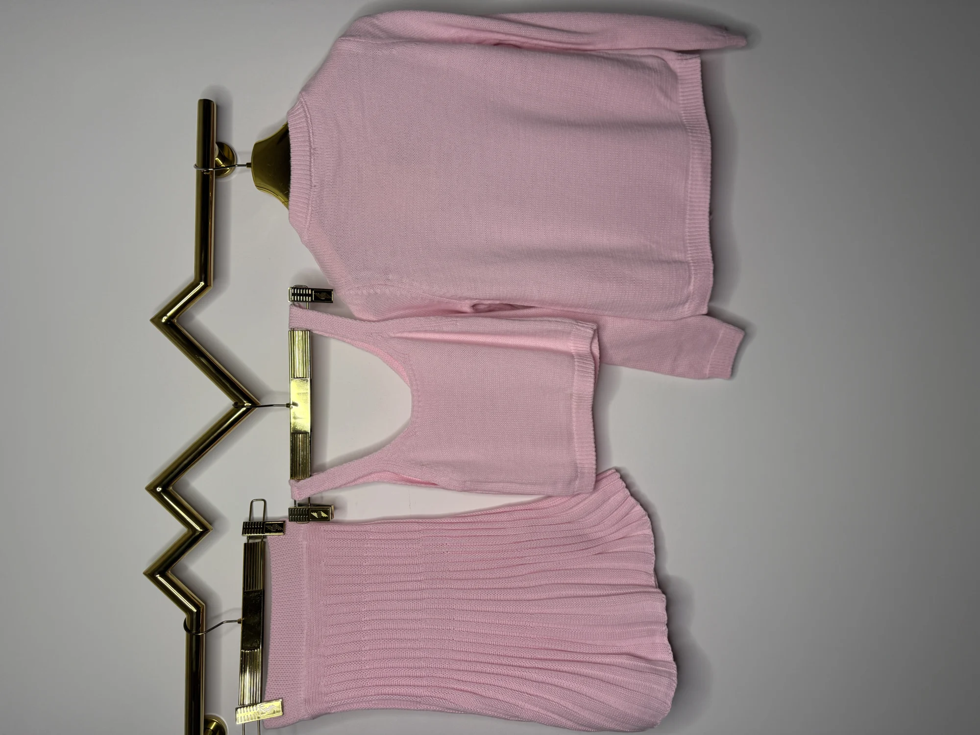 Komplet Lola Bianka różowy dzianinowy - obrazek 9