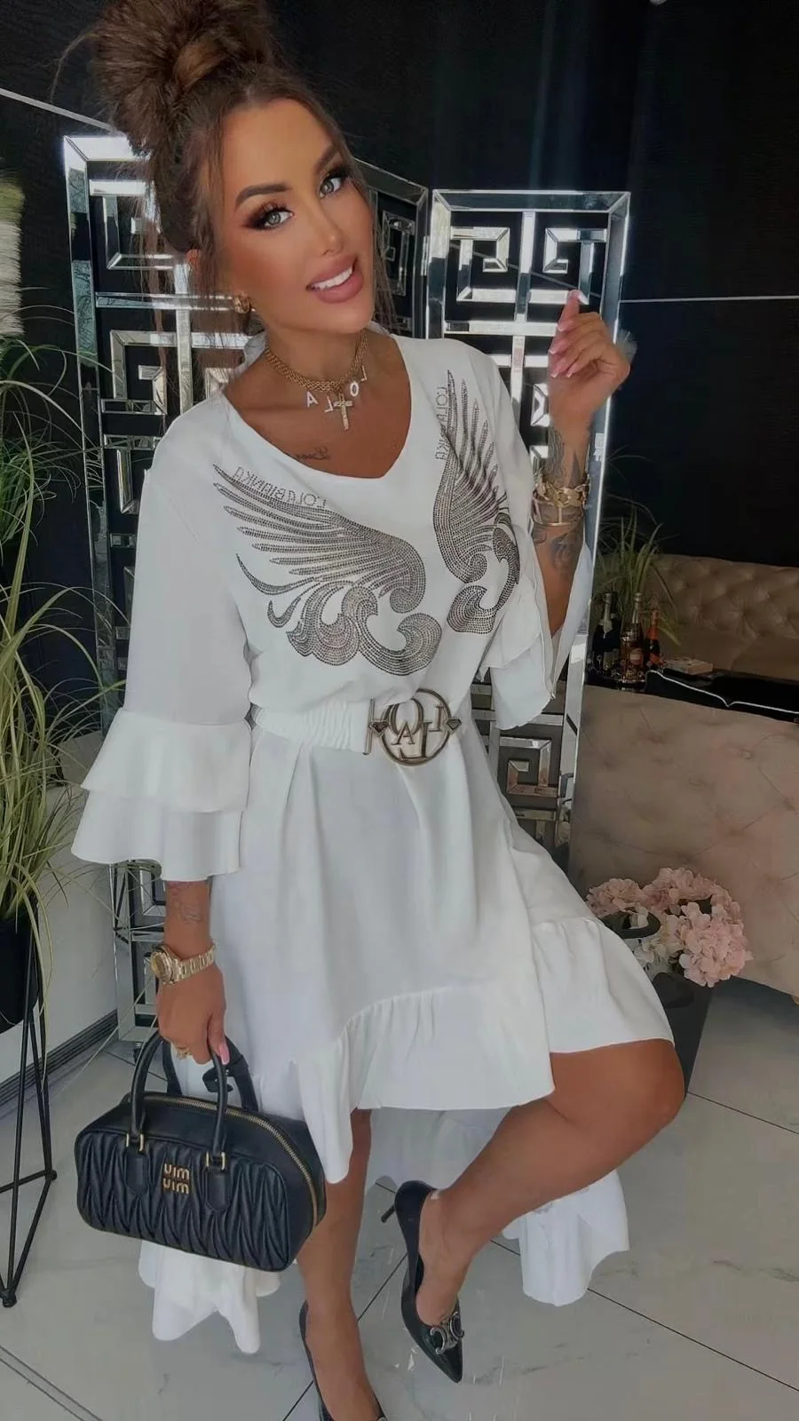 Sukienka Lola Bianka biała hiszpanka - obrazek 2