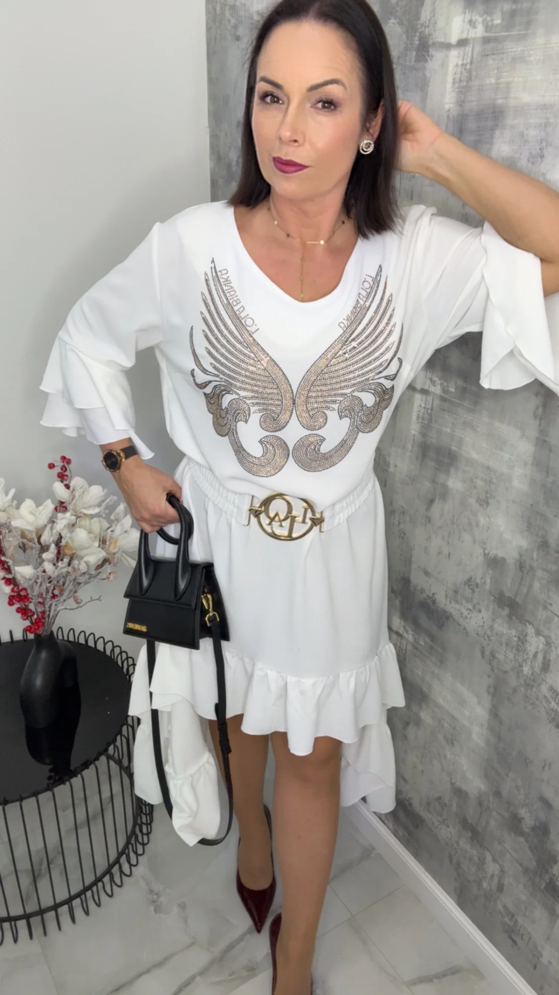 Sukienka Lola Bianka biała hiszpanka - obrazek 3